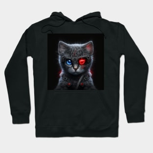 Cat-terminator cyberpunk robot kitten Hoodie